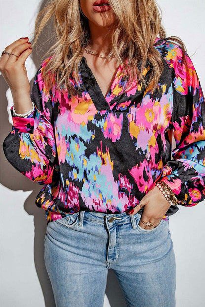 Graffiti Puff Sleeve Blouse - Vesteeto