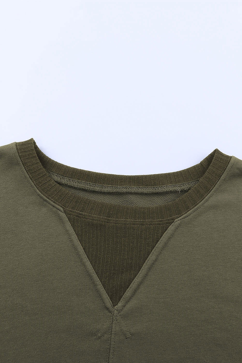 Green Casual Drop Shoulder Cropped Sweatshirt - Vesteeto