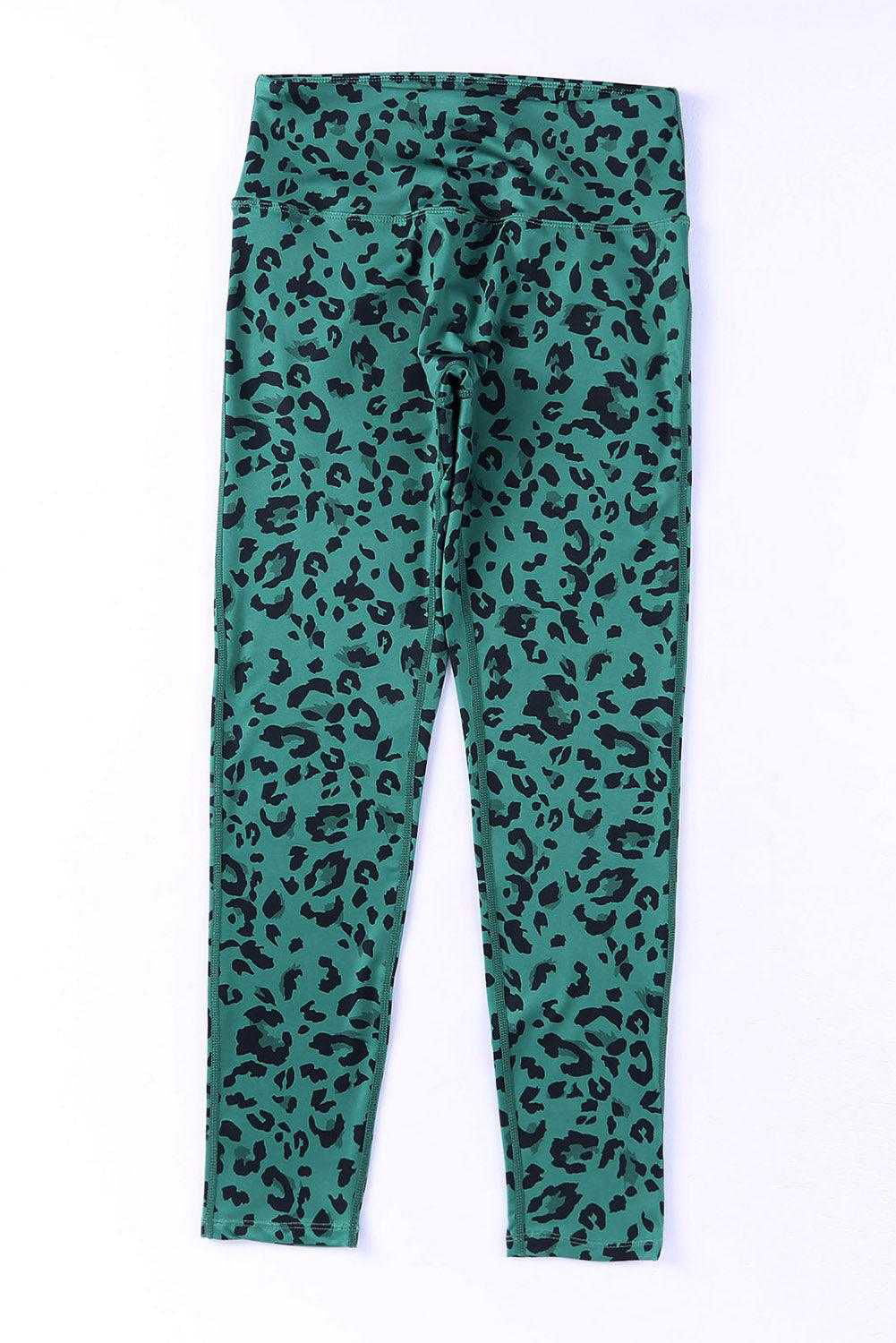 Grey Leopard Print Casual High Waist Leggings - Vesteeto