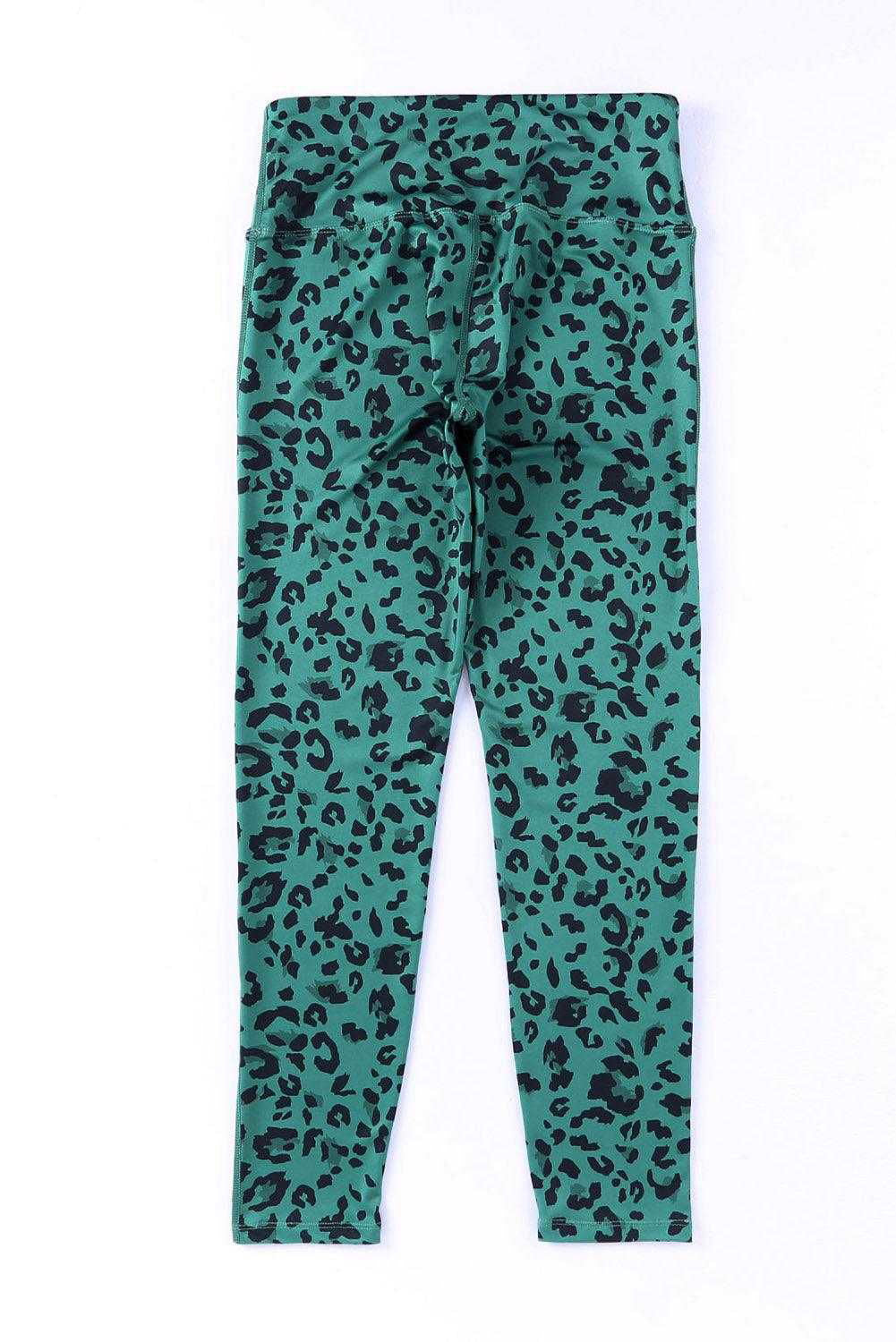 Grey Leopard Print Casual High Waist Leggings - Vesteeto