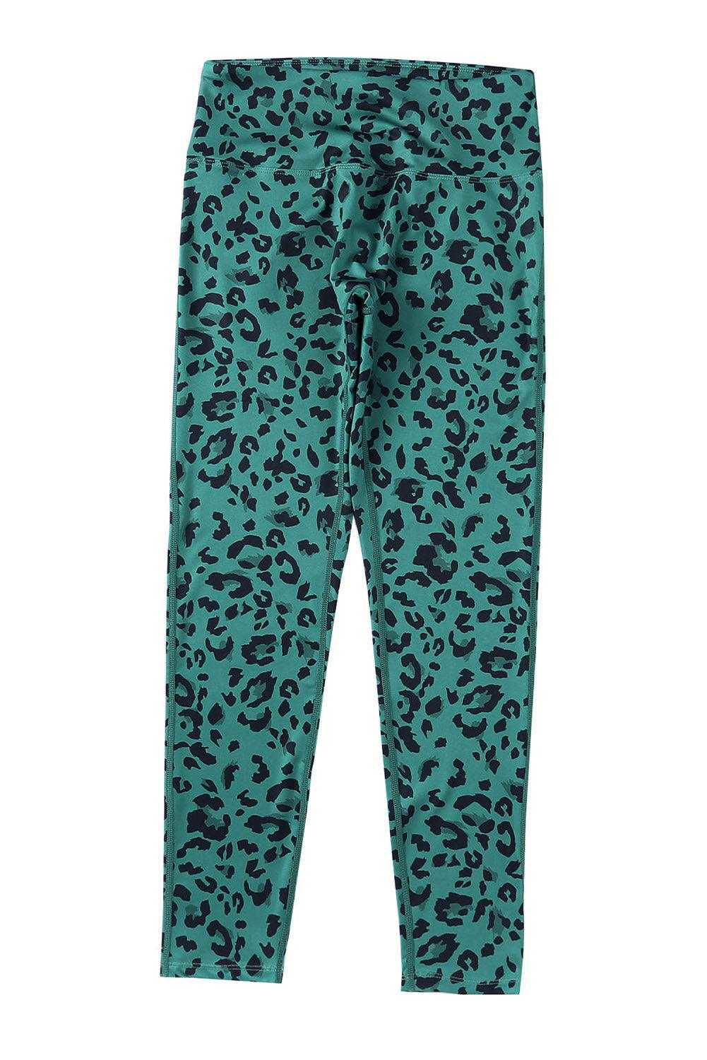 Grey Leopard Print Casual High Waist Leggings - Vesteeto