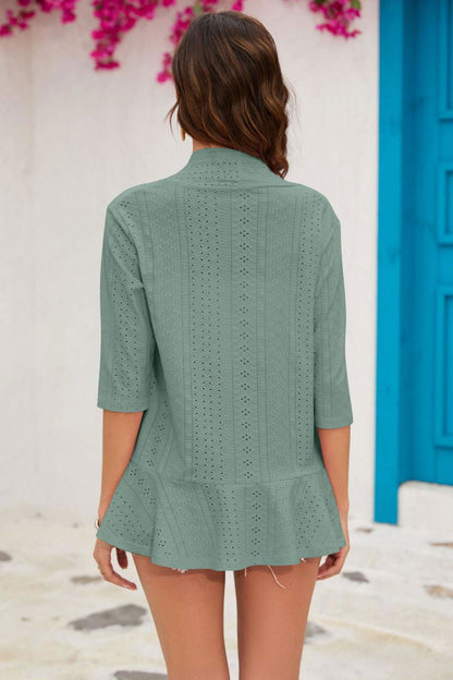 Half Sleeve Open Front Cardigan - Vesteeto