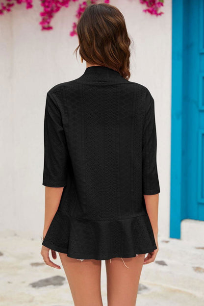 Half Sleeve Open Front Cardigan - Vesteeto