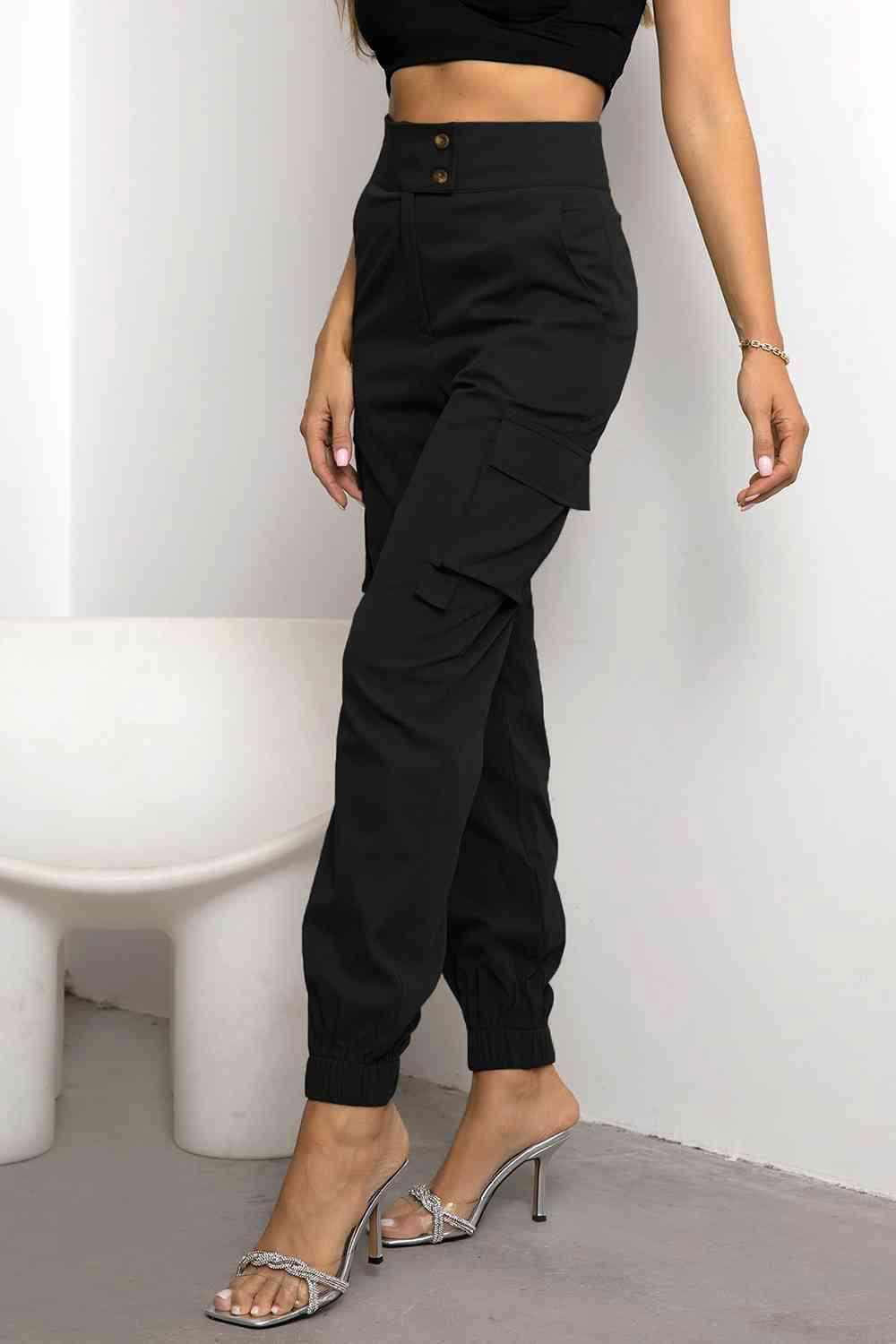 High Waist Cargo Pants - Vesteeto