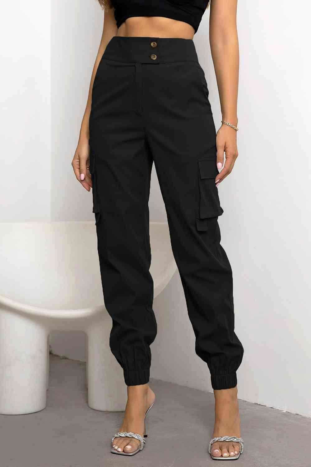 High Waist Cargo Pants - Vesteeto