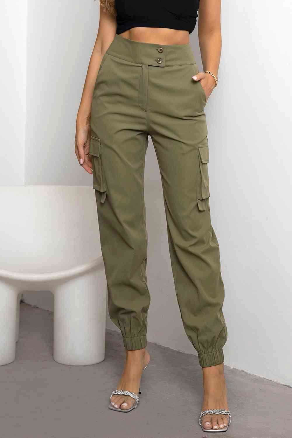 High Waist Cargo Pants - Vesteeto