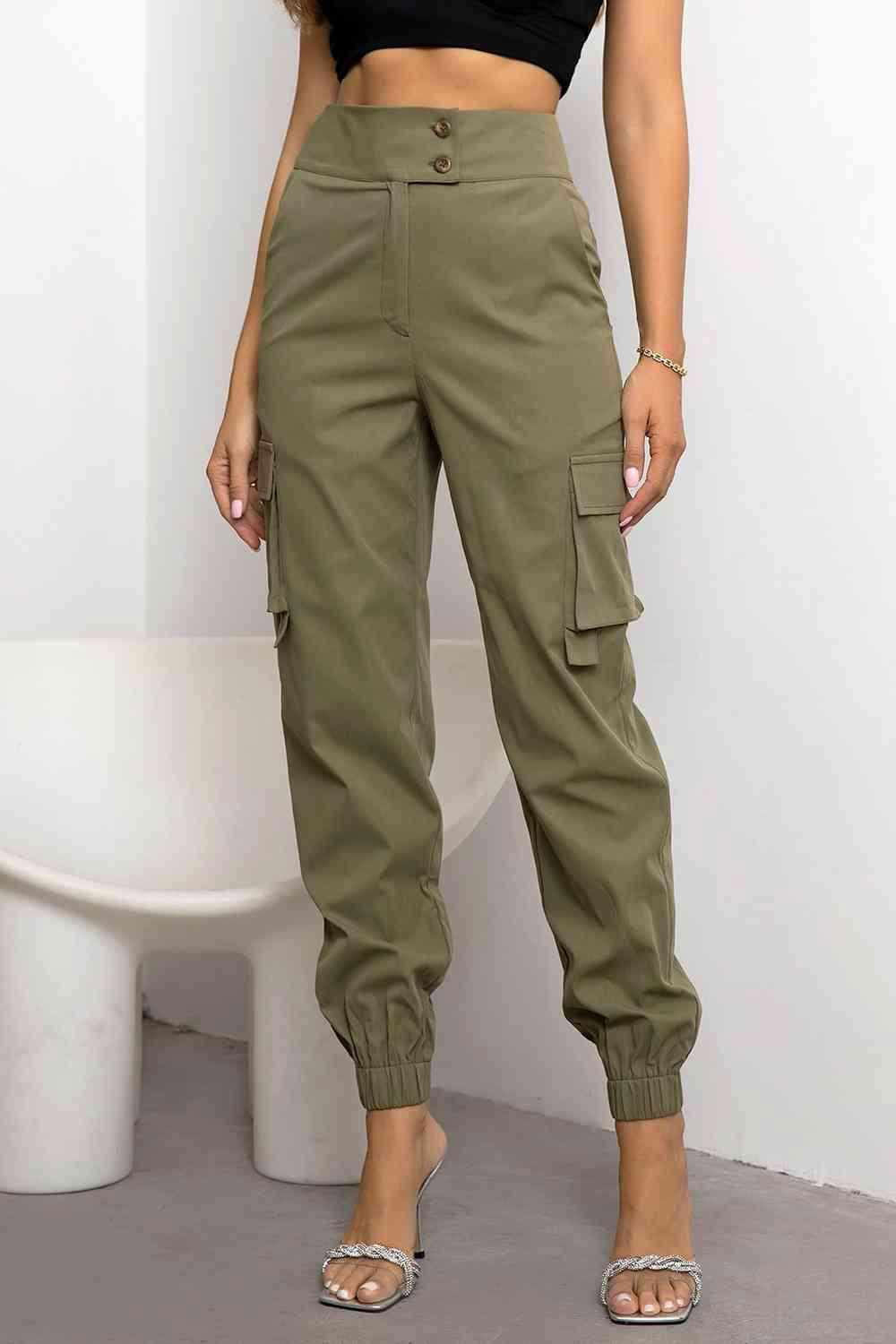 High Waist Cargo Pants - Vesteeto