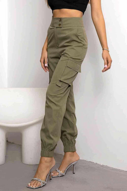 High Waist Cargo Pants - Vesteeto