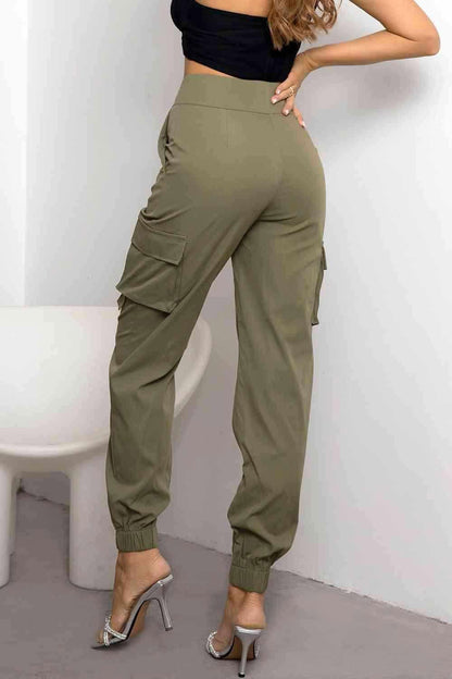 High Waist Cargo Pants - Vesteeto