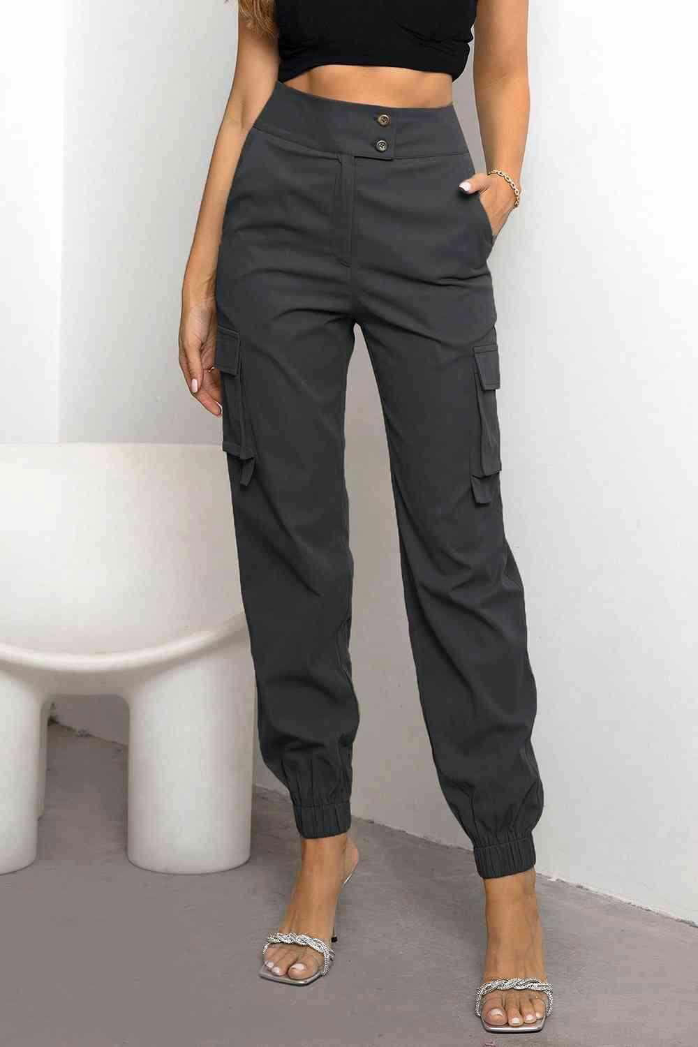 High Waist Cargo Pants - Vesteeto