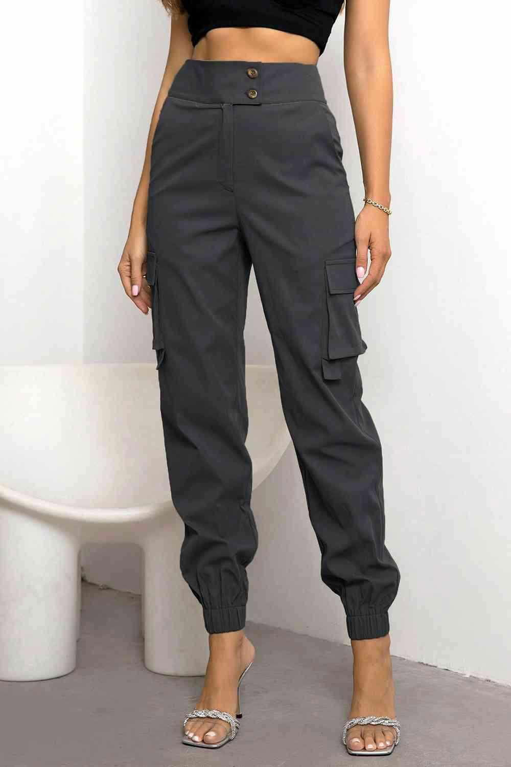 High Waist Cargo Pants - Vesteeto