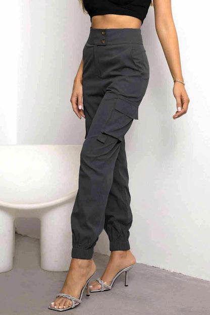 High Waist Cargo Pants - Vesteeto