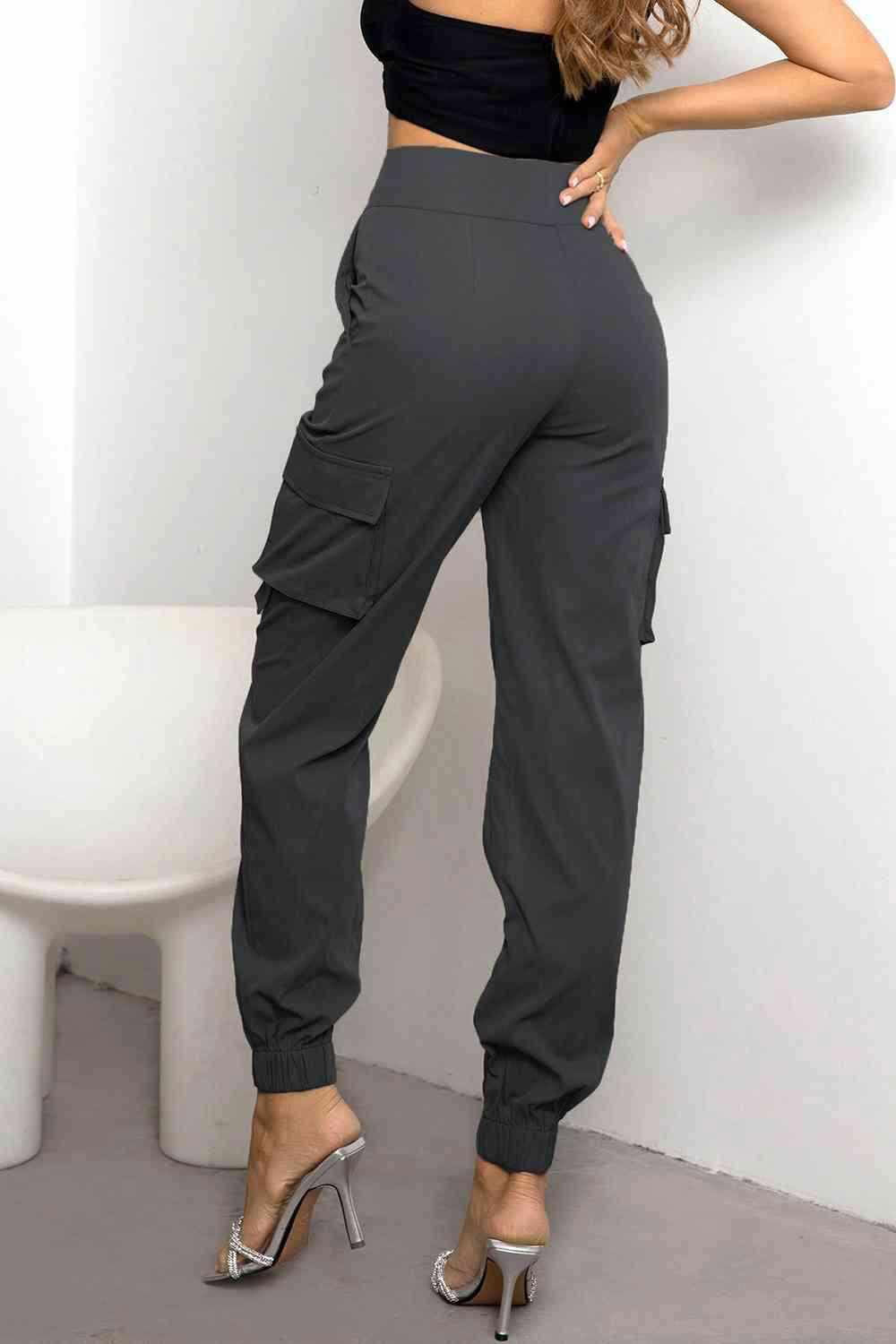 High Waist Cargo Pants - Vesteeto