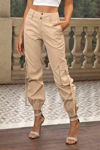 High Waist Cargo Pants - Vesteeto