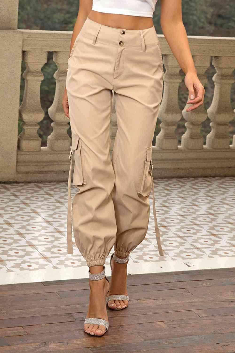 High Waist Cargo Pants - Vesteeto