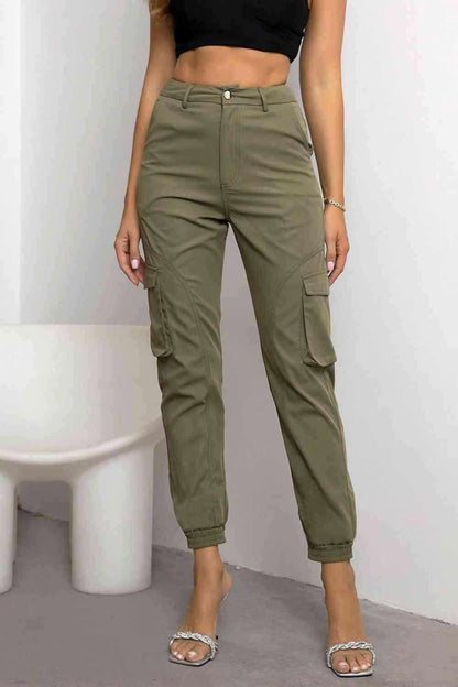 High Waist Cargo Pants - Vesteeto