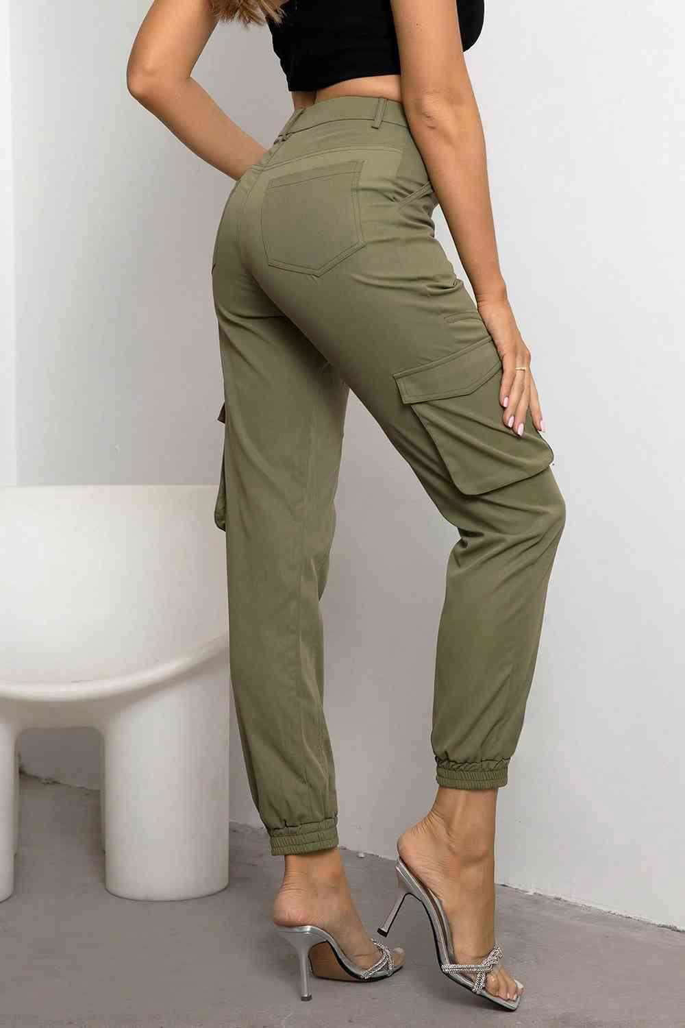 High Waist Cargo Pants - Vesteeto