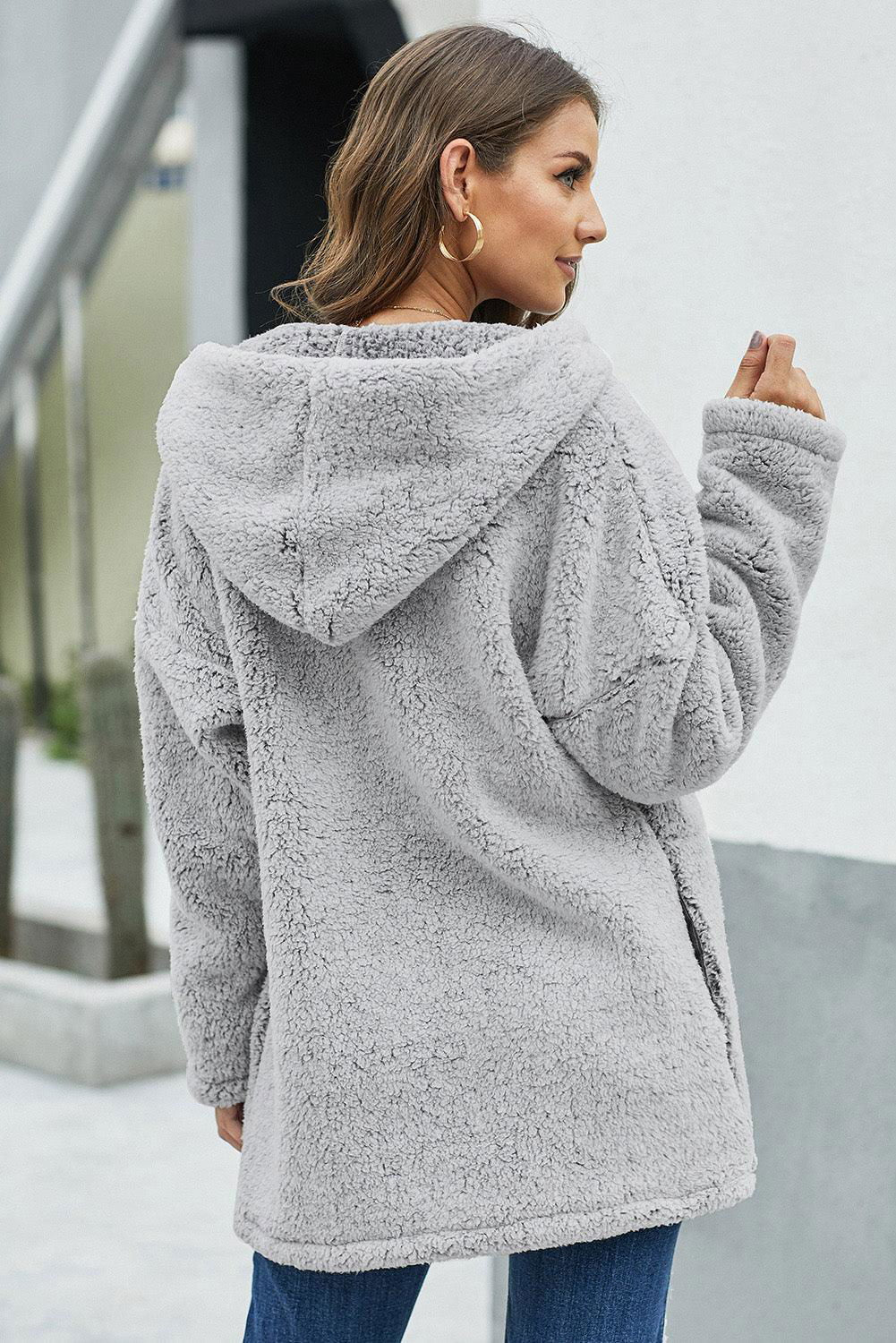 Hooded Teddy Coat - Vesteeto