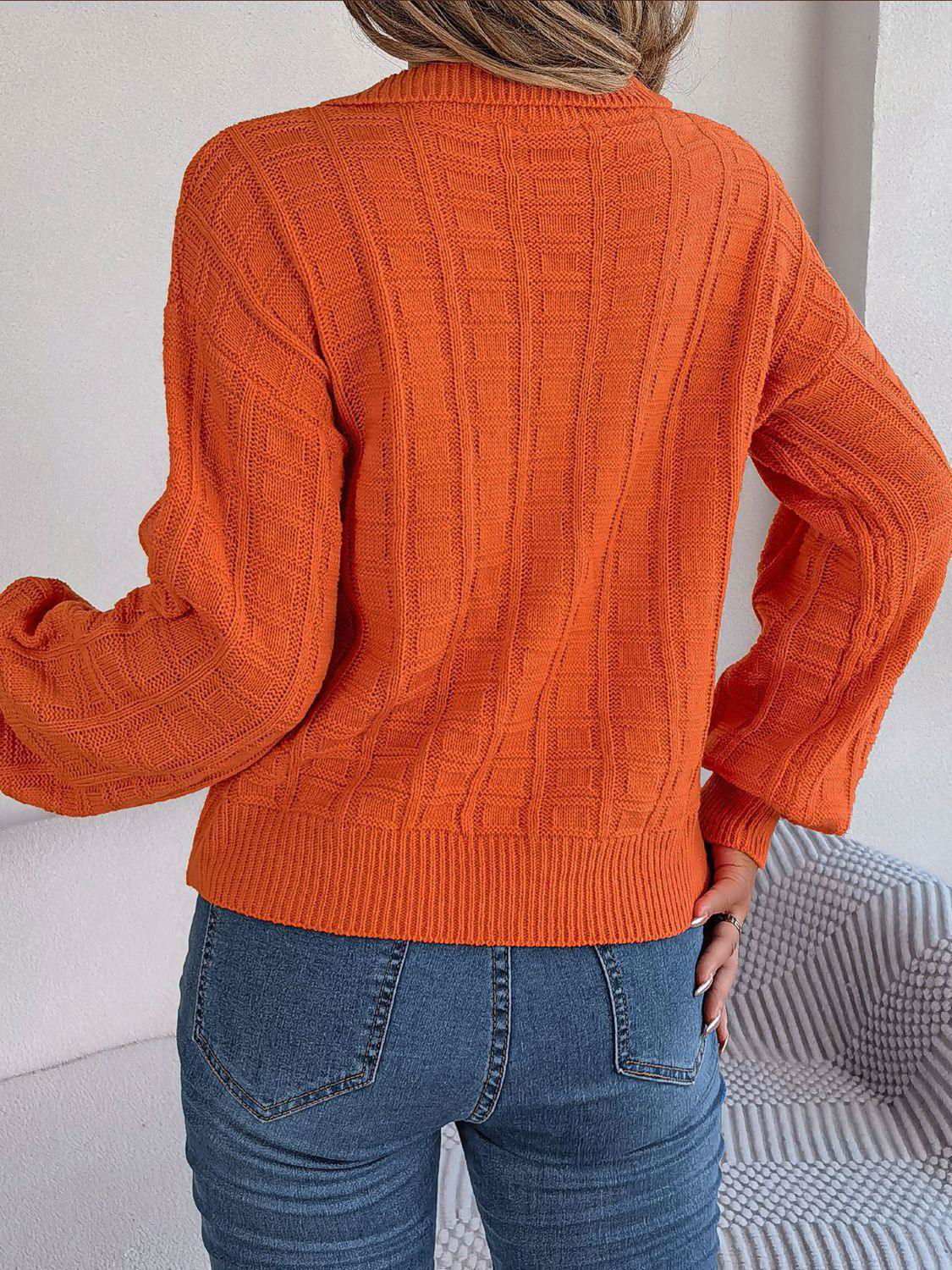 Johnny Collar Drop Shoulder Sweater - Vesteeto