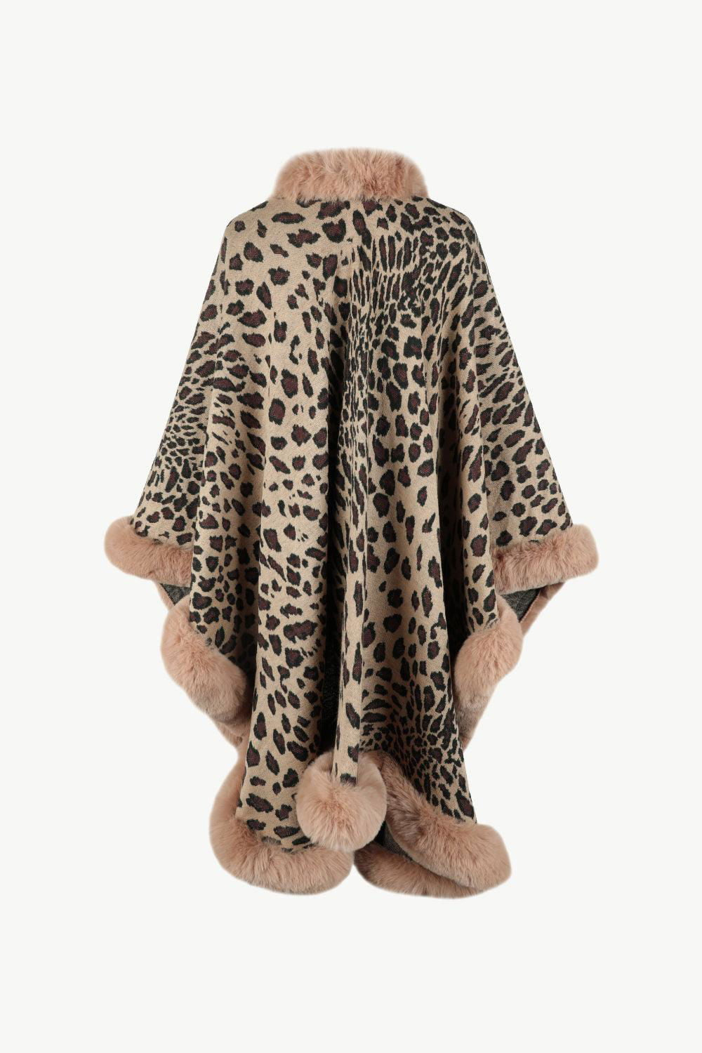 Leopard Open Front Poncho - Vesteeto