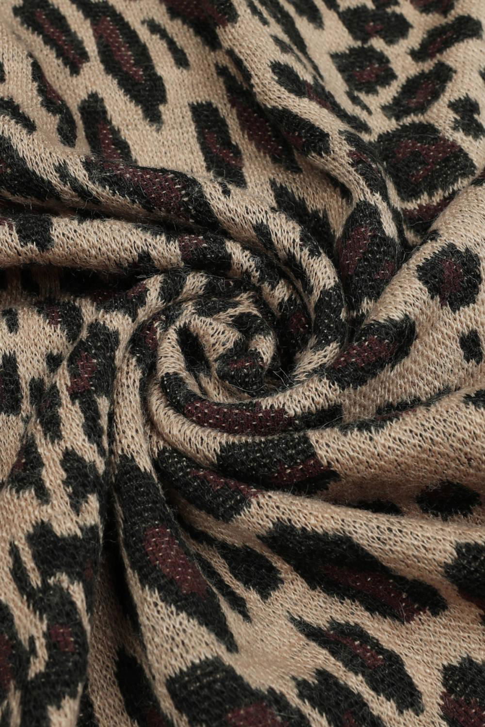 Leopard Open Front Poncho - Vesteeto