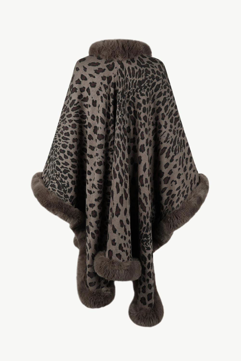 Leopard Open Front Poncho - Vesteeto