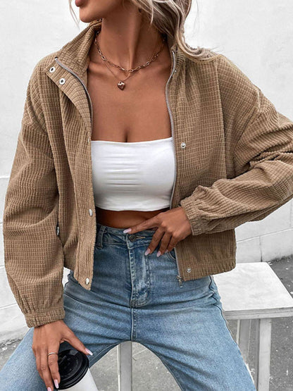 Long Sleeve Dropped Shoulder Jacket - Vesteeto