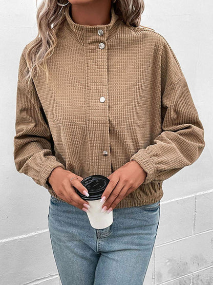 Long Sleeve Dropped Shoulder Jacket - Vesteeto