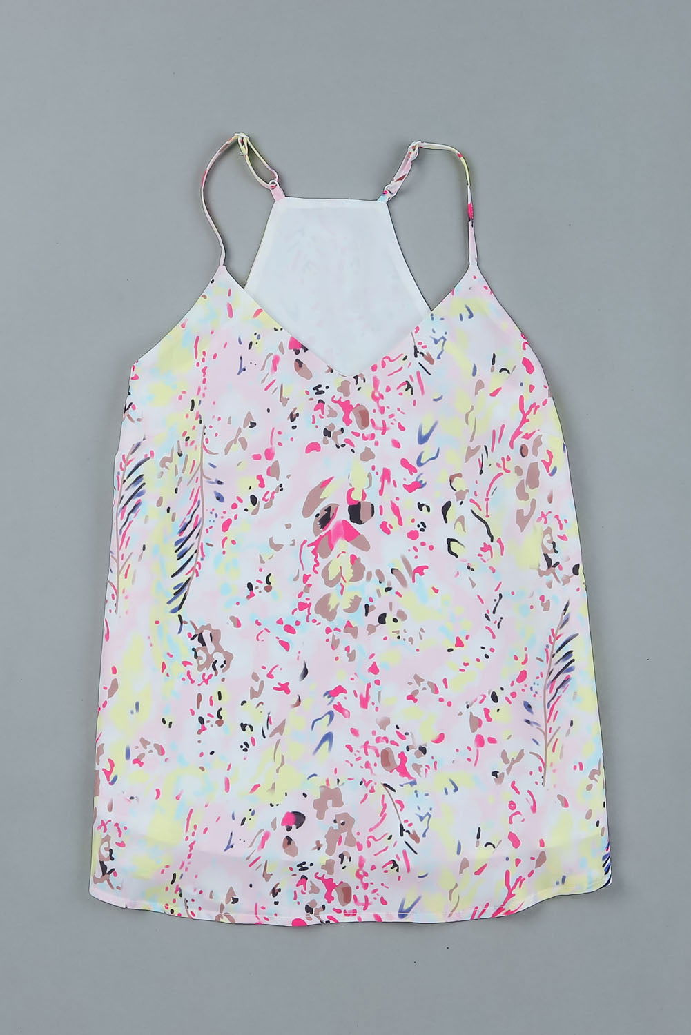 Multicolor Abstract Print Boho Spaghetti Strap Camisole - Vesteeto