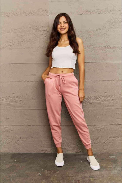 Ninexis Full Size Tie Waist Long Sweatpants - Vesteeto