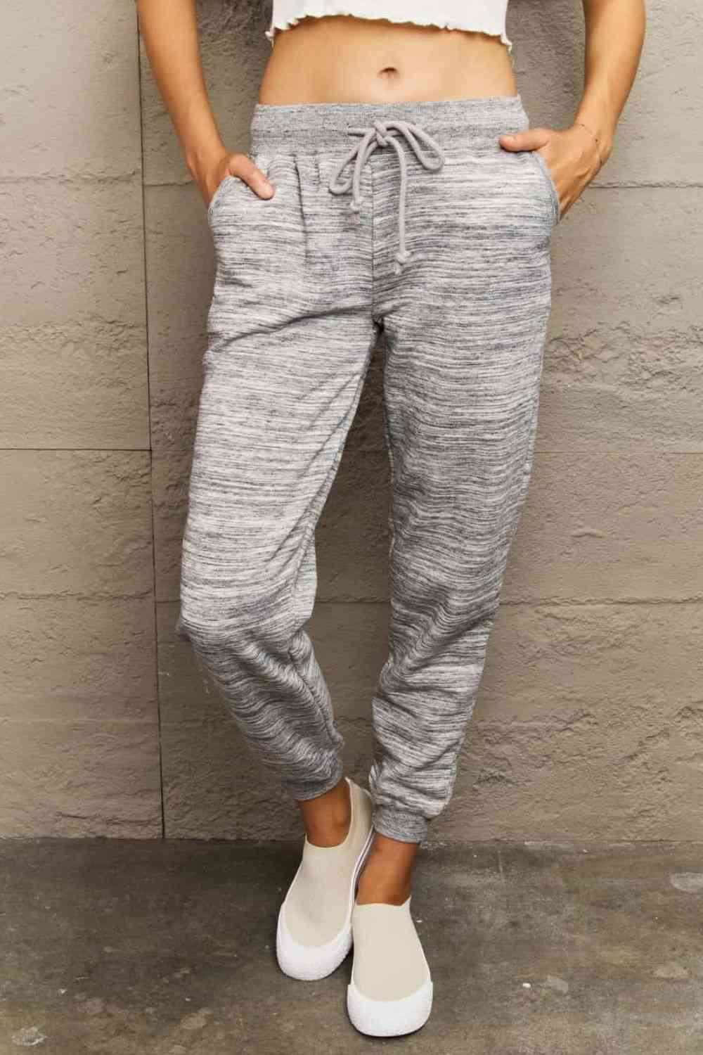 Ninexis Full Size Tie Waist Long Sweatpants - Vesteeto