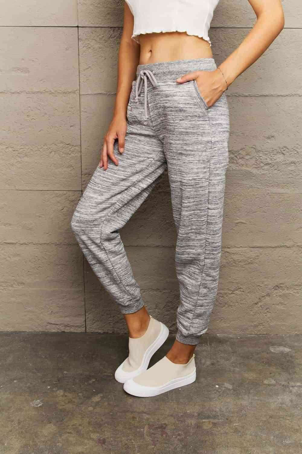 Ninexis Full Size Tie Waist Long Sweatpants - Vesteeto