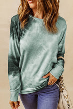 Ombre Grey Tie Dye Casual Long Sleeve Sweatshirt - Vesteeto