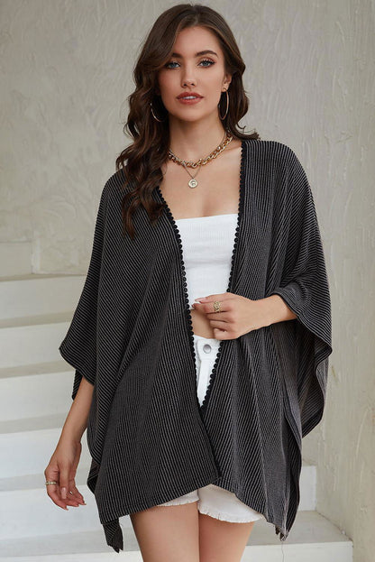 Open Front Dolman Sleeve Cardigan - Vesteeto