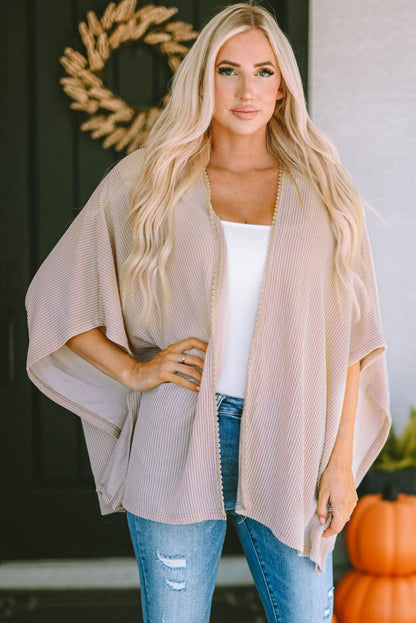 Open Front Dolman Sleeve Cardigan - Vesteeto