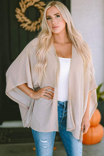 Open Front Dolman Sleeve Cardigan - Vesteeto