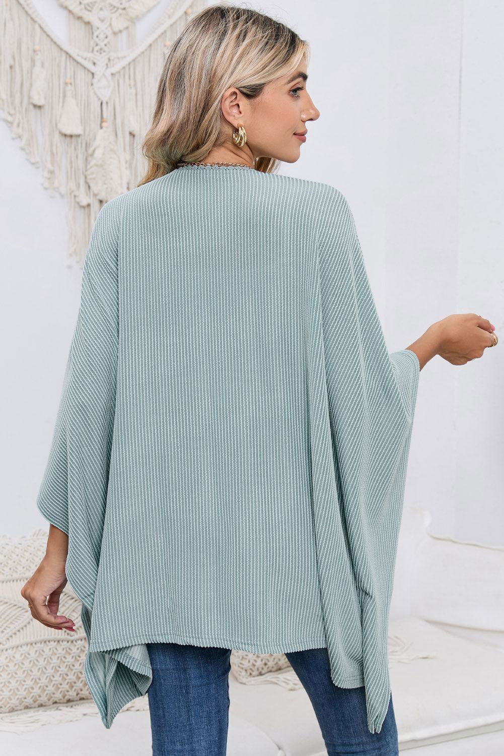 Open Front Dolman Sleeve Cardigan - Vesteeto