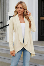 Open Front Long Sleeve Cardigan - Vesteeto