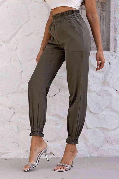 Paperbag Waist Pants with Pockets - Vesteeto