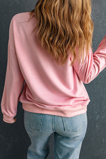 Pink Faith Graphic Pullover Sweatshirt - Vesteeto