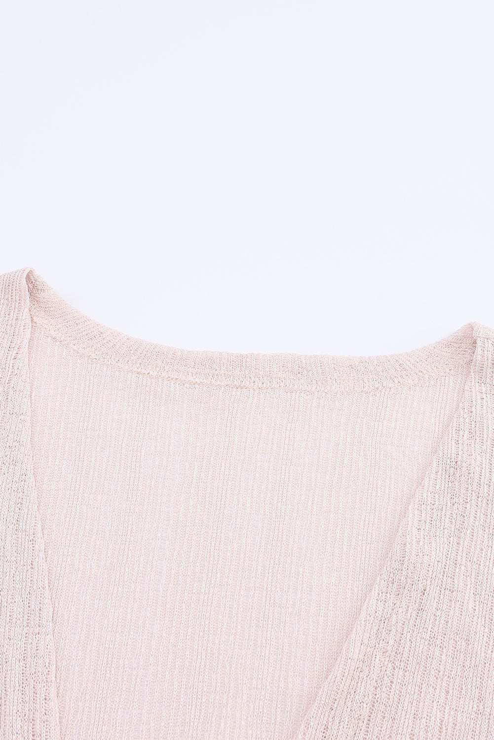 Pink Sheer Lightweight Knit Open Front Long Sleeve Cardigan - Vesteeto