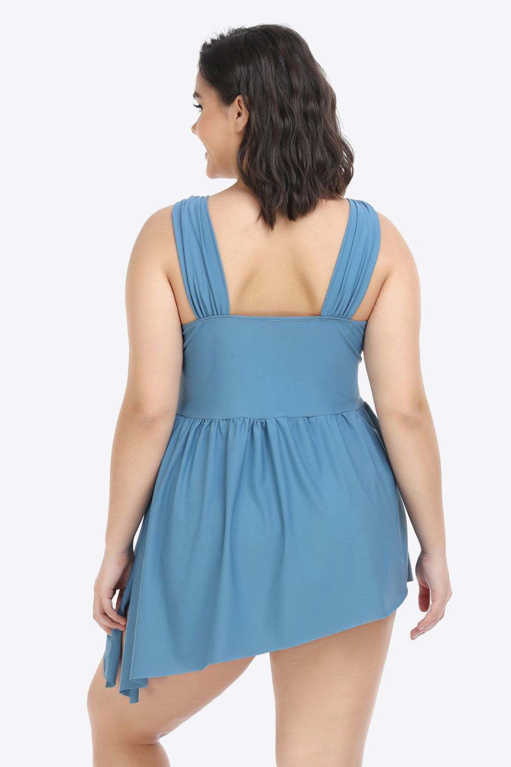 Plus Size Plunge Sleeveless Two-Piece Swimsuit - Vesteeto