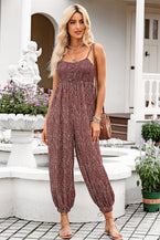 Printed Spaghetti Strap Jumpsuit - Vesteeto