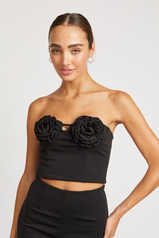 ROSETTE BUSTIER TOP - Vesteeto