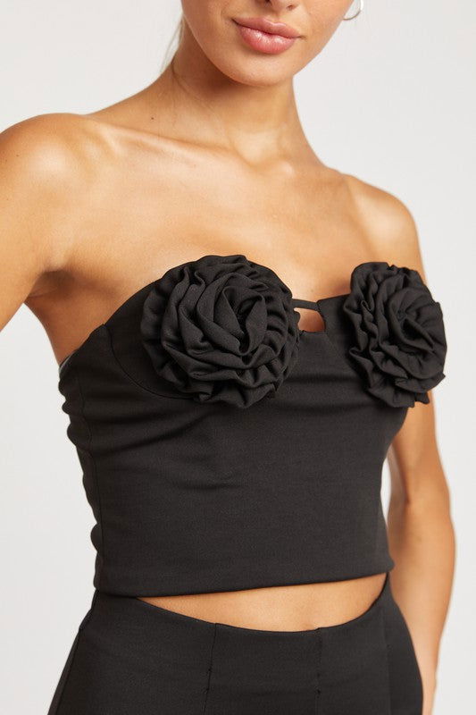 ROSETTE BUSTIER TOP - Vesteeto