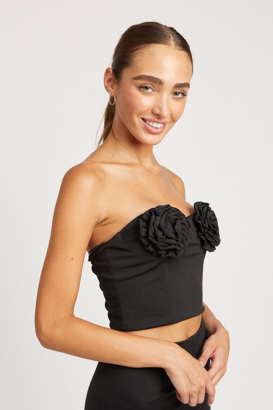 ROSETTE BUSTIER TOP - Vesteeto