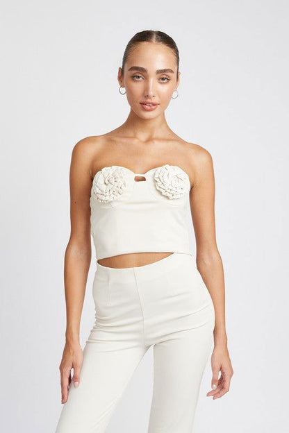 ROSETTE BUSTIER TOP - Vesteeto