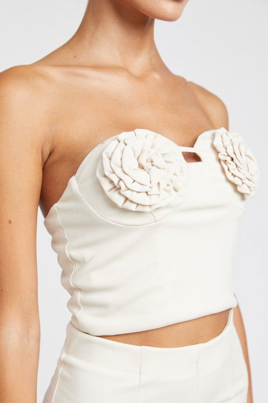 ROSETTE BUSTIER TOP - Vesteeto