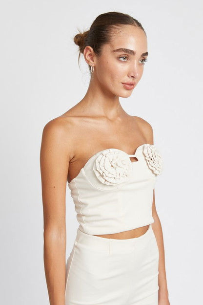 ROSETTE BUSTIER TOP - Vesteeto