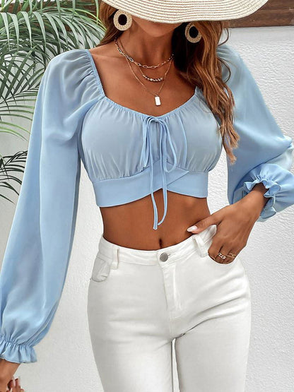 Raglan Sleeve Cropped Blouse - Vesteeto